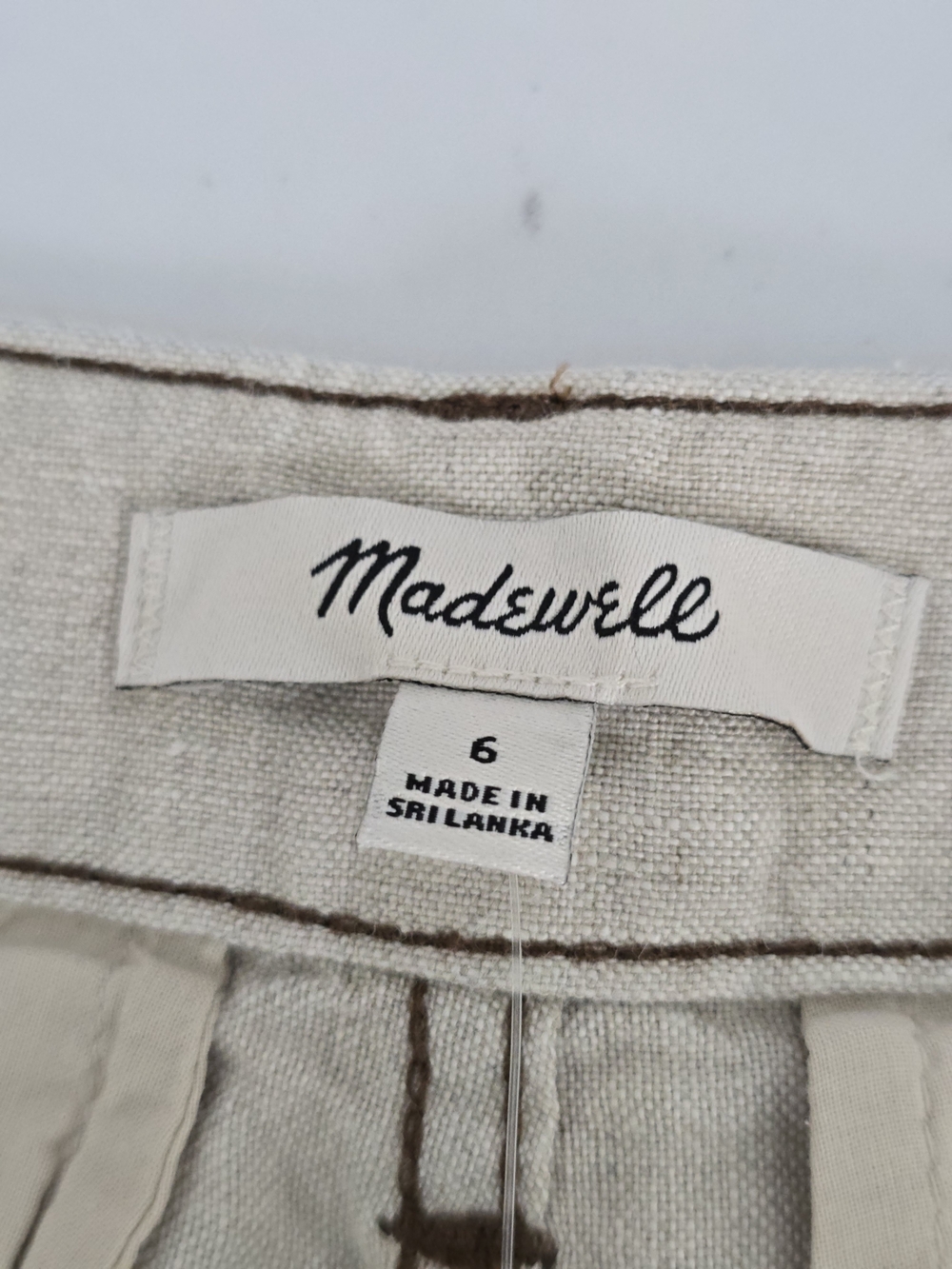 Madewell 100% Wide Leg Pants 6 Beige Cream Draped NWT - Picture 3 of 7